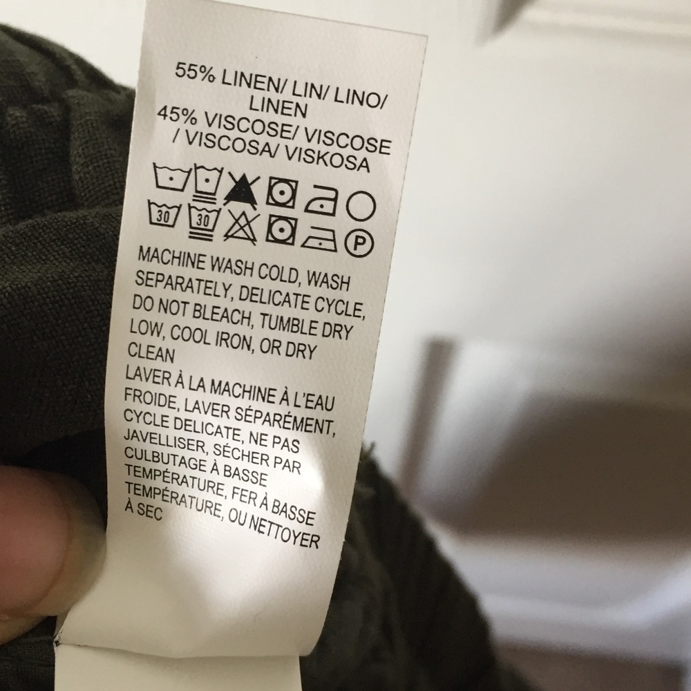 New Lucky Brand Olive Green Linen Tie Shorts - Picture 6 of 6